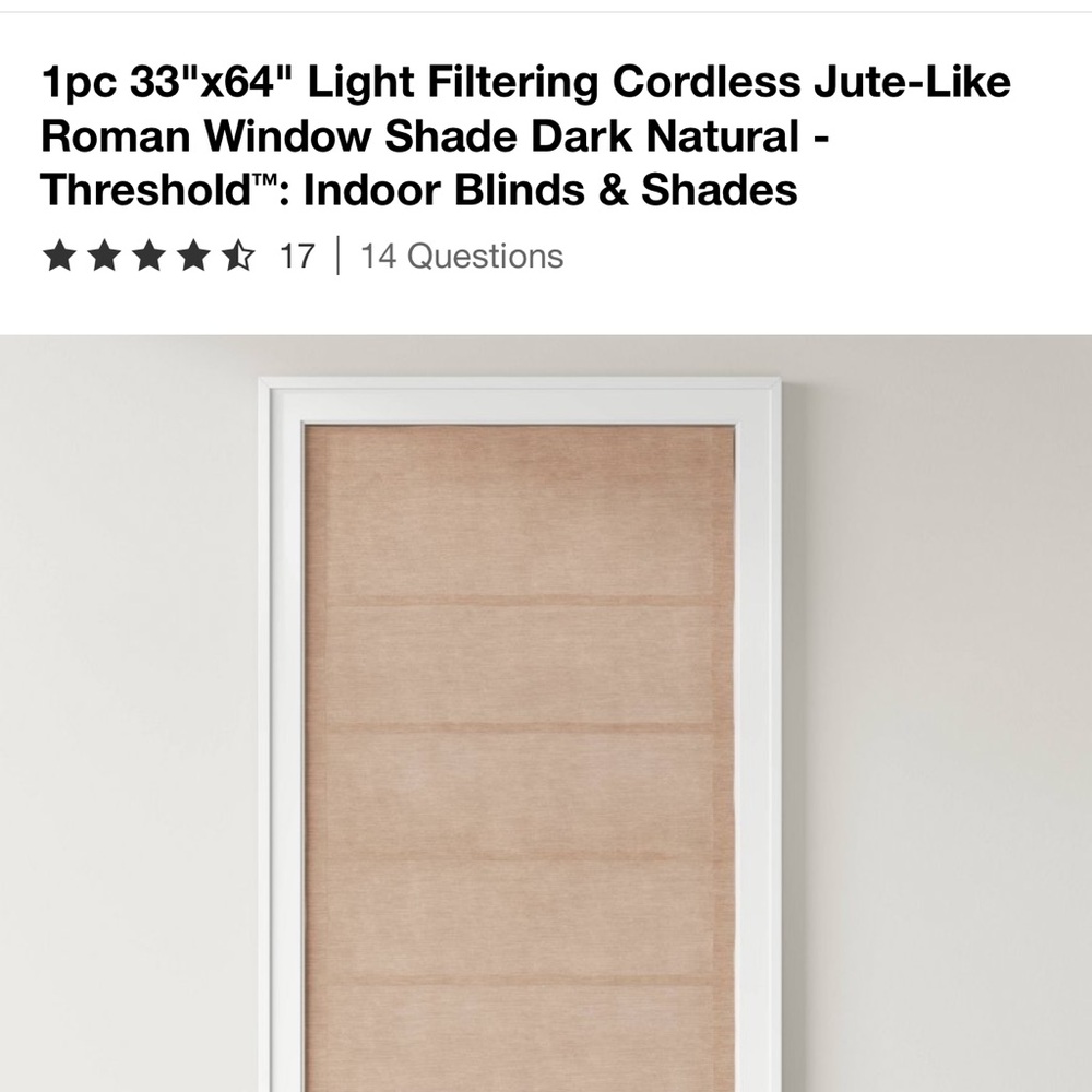 Shade /Tan Roman Shade/